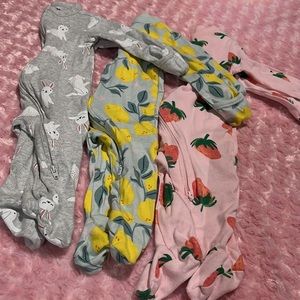 Set Bundle of three Zip Up Sleep and Play Footies